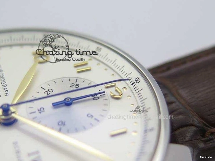 MIROTIME 1219 ModernLook Portuguese IW371445 ZF 1:1 Best Edition SS White Dial Gold Markers On Brown Leather Strap A79350 V 7269